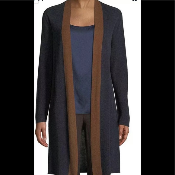 EILEEN FISHER Cardigan Petite L Knit Tencel Silk - Picture 9 of 11